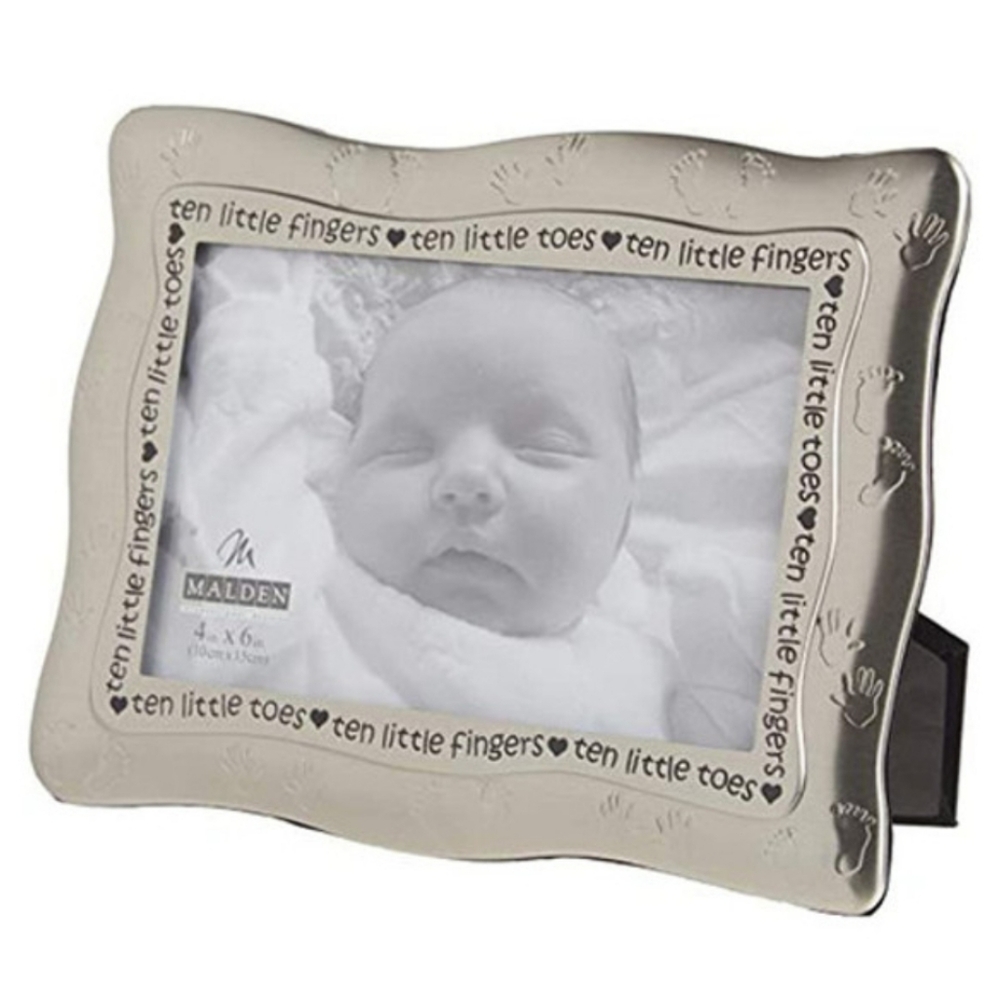 Malden International Designs 4x6 Metallic Picture Frame Baby Frame New